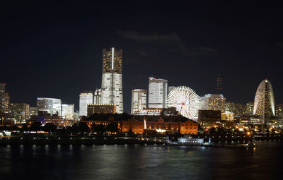 Illuminated city at night