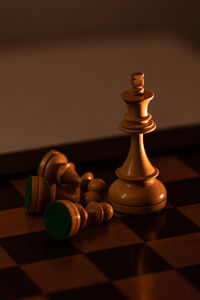 Close-up of chess board