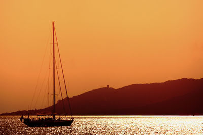 Sunset on boat