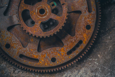 Close-up of rusty machine part