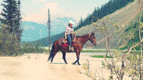 Man riding horse