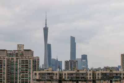 Buildings in city against sky