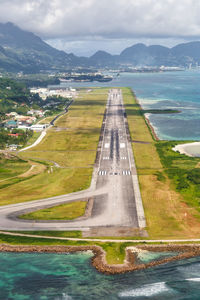 Aerial view of landscape against sky