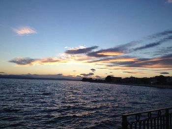 Scenic view of sea at sunset