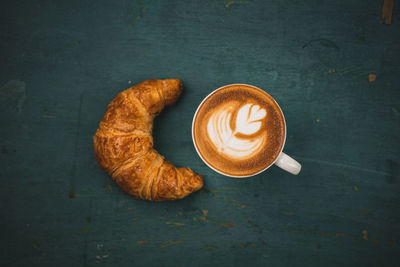 High angle view of coffee on table