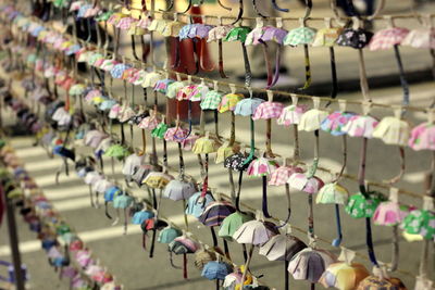 Close-up of multi colored hanging for sale