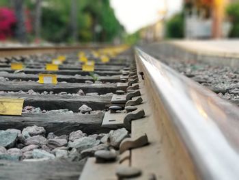 Close-up of railroad track