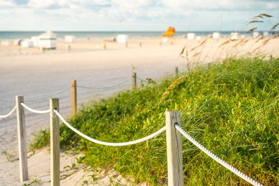 Scenic view of beach against sky