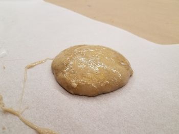 High angle view of cookies on table