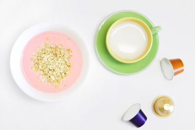 High angle view of food on table