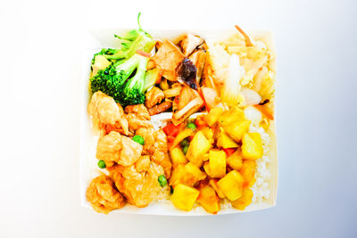 Close-up of food on white background