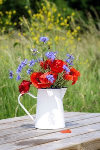 Close-up of flower pot on table