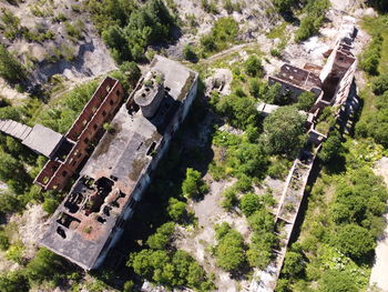 High angle view of buildings in city
