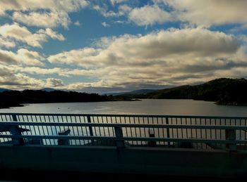 View of river against cloudy sky