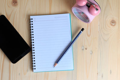 High angle view of pen on table