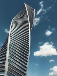 Low angle view of modern building against sky