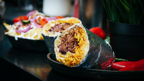 Close-up of food in plate