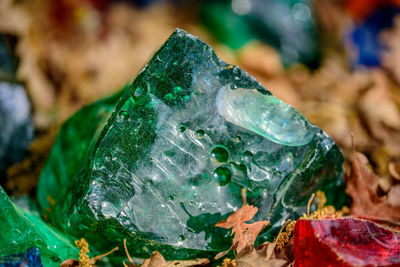 Close-up of green stone