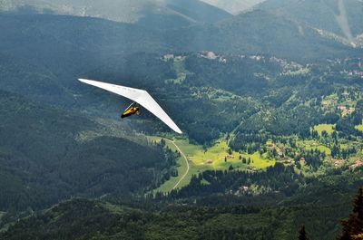 Aerial view of hang glider