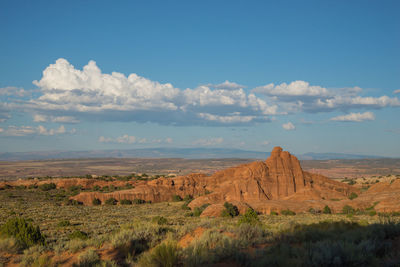 Scenic view of desert against sky