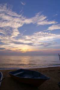 Scenic view of sea against sky at sunset