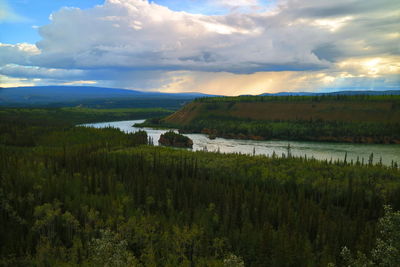 Scenic view of river against sky