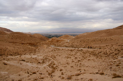 Scenic view of desert against sky