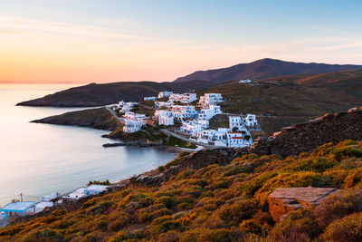 View of loutra village from the hills above.