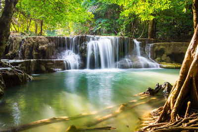 Scenic view of waterfall