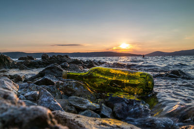 Sunset over calm sea
