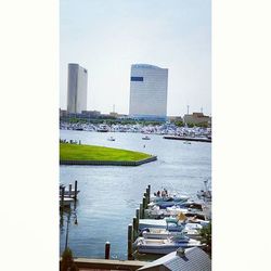 View of boats in water