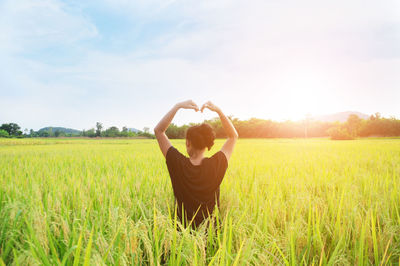 Woman standing in a field