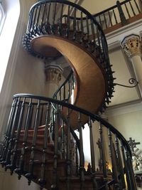 Low angle view of spiral stairs