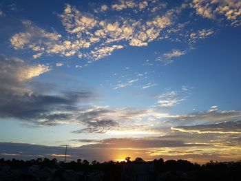 Silhouette trees against sky during sunset