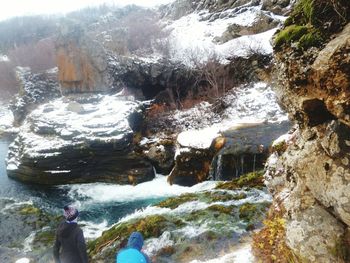 Scenic view of waterfall