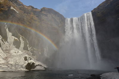 View of rainbow over sea