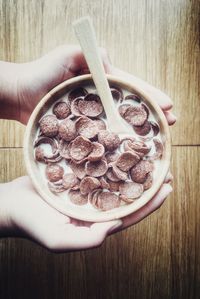 Close-up of cropped hand holding ice cream