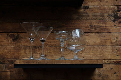 High angle view of beer glass on table