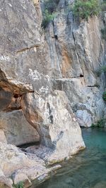 Rock formation in water