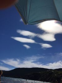 Low angle view of sea against sky