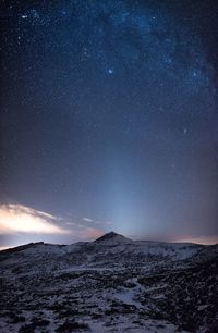 Scenic view of star field against sky at night