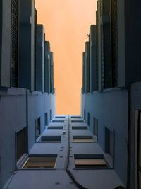 Low angle view of modern building against sky