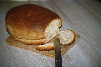 Close-up of bread on table