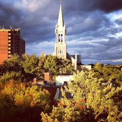 Low angle view of church against sky