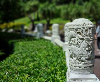 Oriental fence, oriental carvings,  chinese dragon