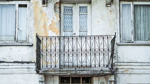 Closed door of old building