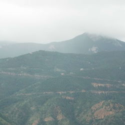 Scenic view of mountains against sky