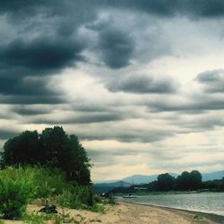 Storm clouds over landscape