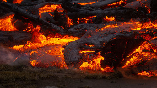 Full frame shot of bonfire