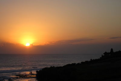 Scenic view of sea at sunset